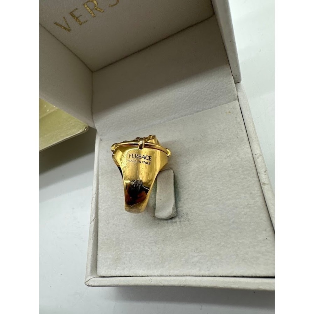 Versace Medusa Head Gold Tone Statement Ring Made in Italy Size 17 with Box - Picture 4 of 12